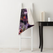 Garden Kitty Cat Floral Abstract Personalized Sherpa Deken (In situ)