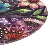 Garden Kitty Cat Floral Abstract Personalized Snijplank (Hoek)