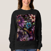 Garden Kitty Cat Floral Abstract Personalized Trui (Voorkant)