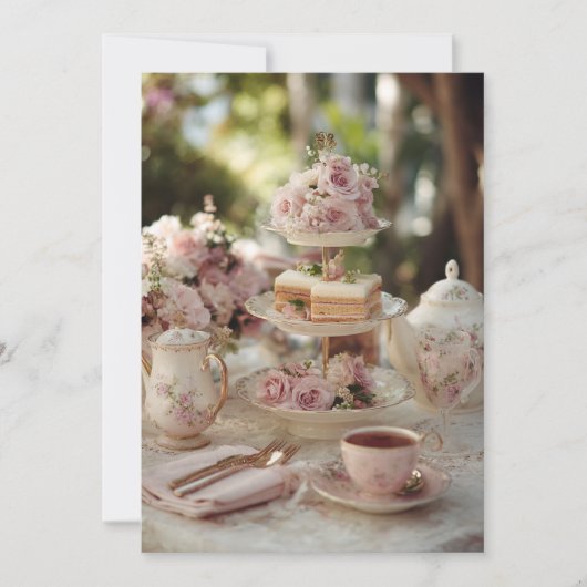 Garden Lace Afternoon Tea | Elegante thee Kaart (Voorkant)