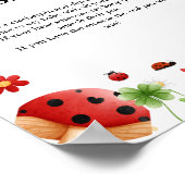 Garden Lady Bug Zeg geen baby baby shower teken Poster (Hoek)