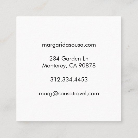 Garden Landscaper fotoreis toerisme Spanje Vierkante Visitekaartje (Achterkant)
