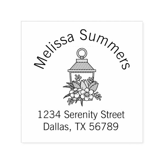 Garden Lantern Flowers Arch Adres 6 Zelfinktende Stempel (Design)