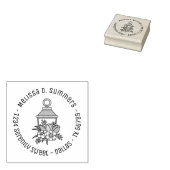 Garden Lantern Flowers Round Address 2 Rubberstempel (Gestempeld)
