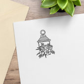 Garden Lantern Flowers Rubberstempel