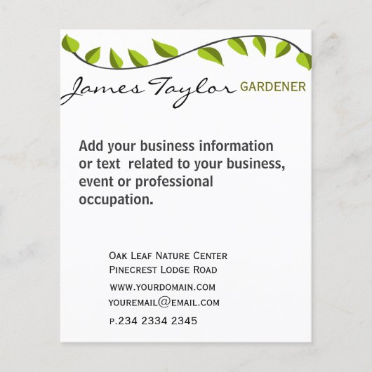 Garden Leaf Gardening Green Flyer (Voorkant)