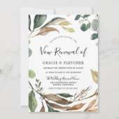 Garden Leaf Wreath Elegant Marriage Vow Renewal Kaart (Voorkant)