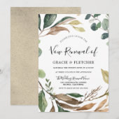 Garden Leaf Wreath Elegant Marriage Vow Renewal Kaart (Voorkant / Achterkant)