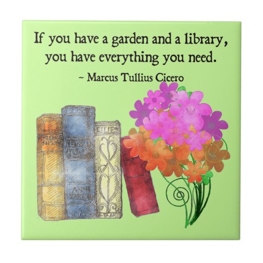 GARDEN & LIBRARY Tile Tegeltje (Voorkant)