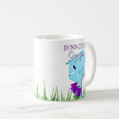 Garden: "Liefde groeit hier!" Birdhouse Pansies Koffiemok (Voorkant rechts)