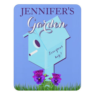 Garden: "Liefde groeit hier!" Birdhouse voor haar Deurbordjes