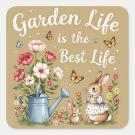 Garden life is the best life vierkante sticker