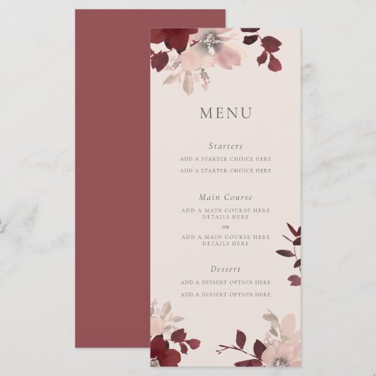 Garden Love Menu Card (Voorkant / Achterkant)