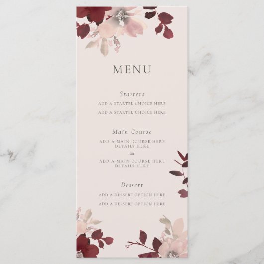 Garden Love Menu Card (Voorkant)