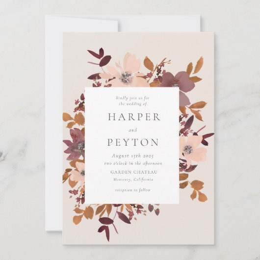 Garden Love Wedding Invitation Kaart (Voorkant)