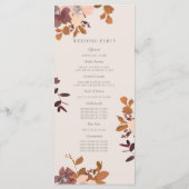 Garden Love Wedding Programma Programmakaart (Achterkant)