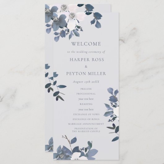 Garden Love Wedding Programma Programmakaart (Voorkant / Achterkant)