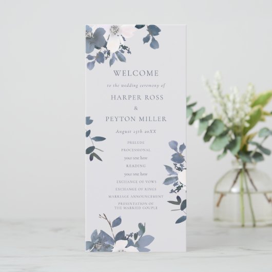 Garden Love Wedding Programma Programmakaart (Staand voorkant)