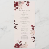 Garden Love Wedding Programma Programmakaart (Achterkant)