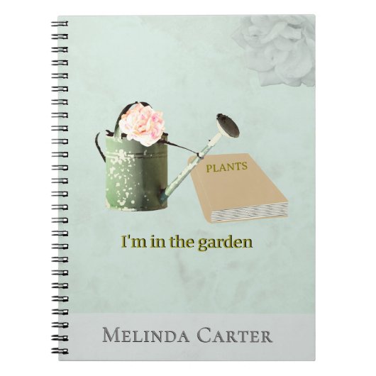 Garden Lover's Rustic Elegant Custom Notebook Notitieboek (Voorkant)