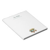 Garden Lover's Wheelbarrow Floral Monogram Notitieblok (Schuin)