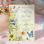 Garden Meadow Boho Wildflower Wedding Kaart