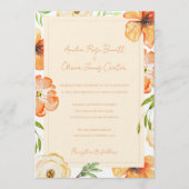 Garden Meadow Soft Peach Floral Wedding Invitation Kaart (Voorkant)