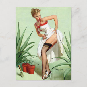 Garden Mishap Pin Up Briefkaart