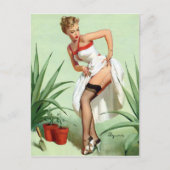 Garden Mishap Pin Up Briefkaart (Voorkant)