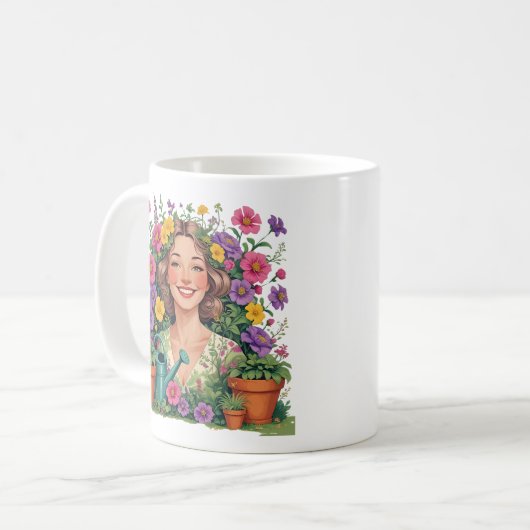 Garden Mom-Garden Queen-Floral Gardener Koffiemok (Voorkant links)