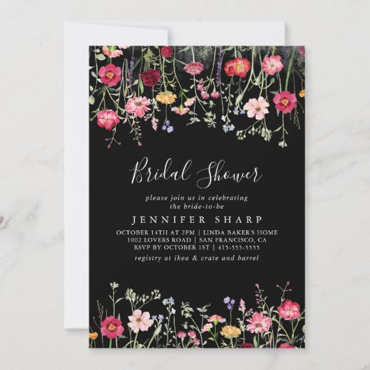 Garden Multicolor Wildflower Vrijgezellenfeest Kaart (Voorkant)