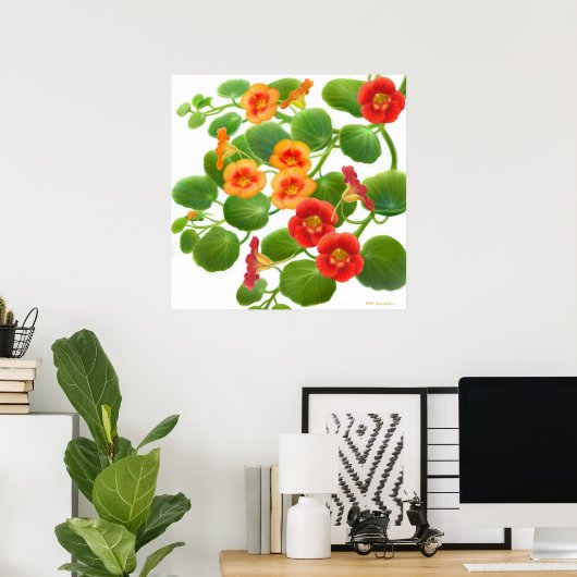 Garden Nasturtium Flowers Print (Thuiskantoor)