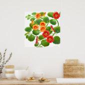 Garden Nasturtium Flowers Print (Keuken)
