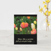 "GARDEN OF COLORFUL TULIPS", KAART MOEDERDAG (Gele Bloem)