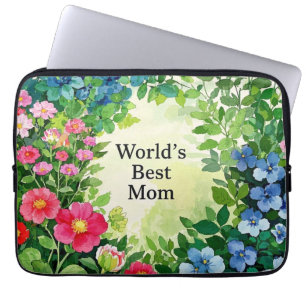 Garden of Flowers beste moeder ter wereld Laptop Sleeve