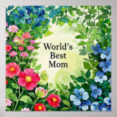 Garden of Flowers beste moeder ter wereld Poster (Voorkant)