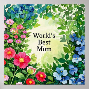 Garden of Flowers beste moeder ter wereld Poster