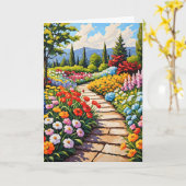 Garden of Flowers Greetings Card Kaart (Gele Bloem)