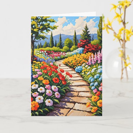Garden of Flowers Greetings Card Kaart (Gele Bloem)