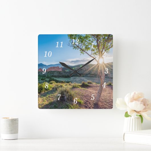 Garden of Gods Tree Sunburst Wandklok (Huis)