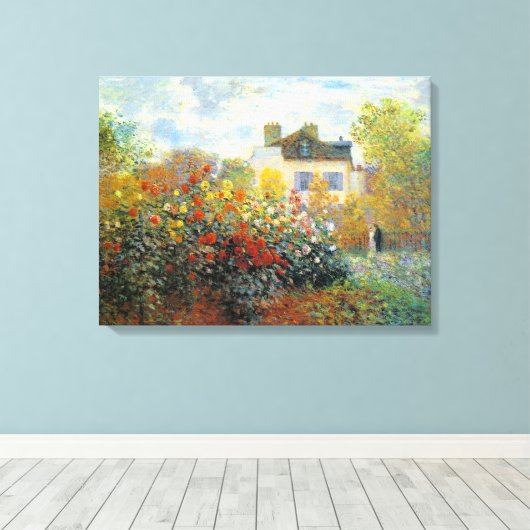 Garden of Monet at Argenteuil Fine Art Canvas Afdruk (Insitu (Houten vloer))