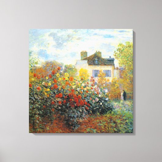 Garden of Monet at Argenteuil Fine Art Canvas Afdruk (Voorkant)