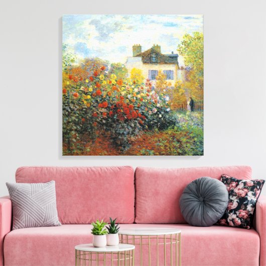 Garden of Monet at Argenteuil Fine Art Canvas Afdruk (Insitu (Woonkamer))