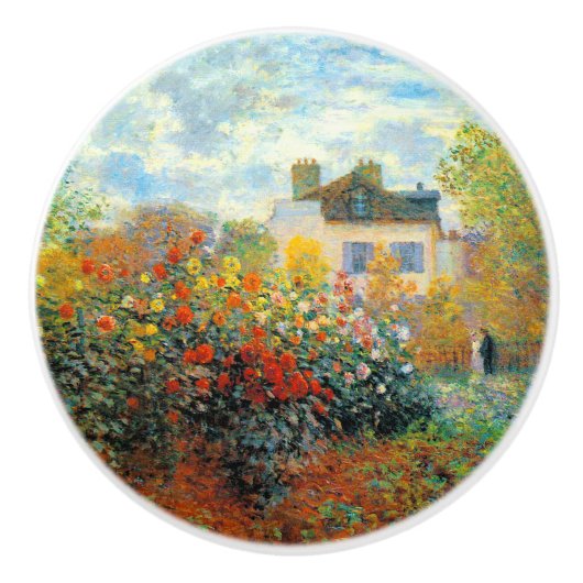 Garden of Monet at Argenteuil Fine Art Keramische Knop (Voorkant)