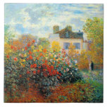 Garden of Monet at Argenteuil Fine Art Tegeltje<br><div class="desc">The Garden of Monet at Argenteuil is an Impressonism landscape painting by French artist,  Claude Monet,  c. 1873 showing a beautiful garden with he and his wife standing together in the background.</div>