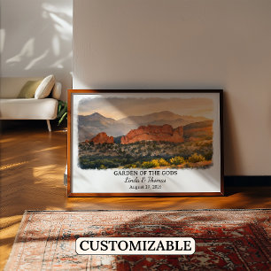 Garden of the Gods Colorado Poster, Aquarel Poster