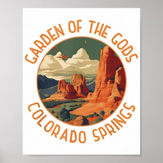 Garden of the Gods Colorado Springs Distress Cir Poster (Voorkant)