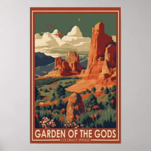 Garden of the Gods Colorado Springs Reis Vintage Poster