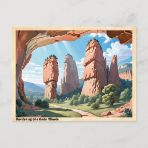 Garden of the Gods Illinois Vintage Travel Briefkaart