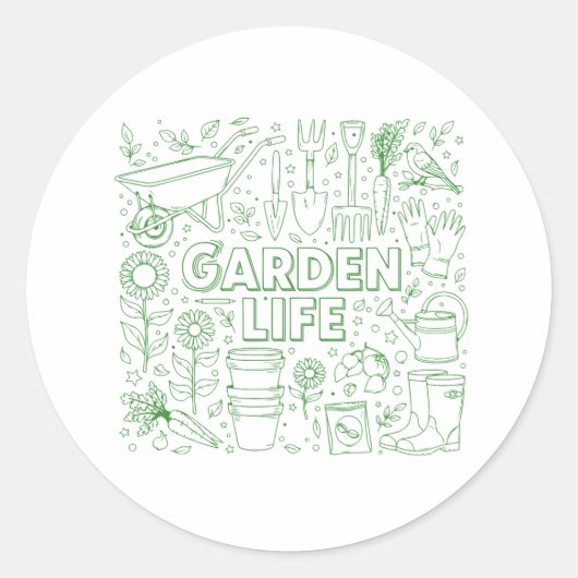 Garden Pack Ronde Sticker (Voorkant)